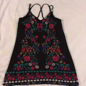 Fun print on a simple black dress